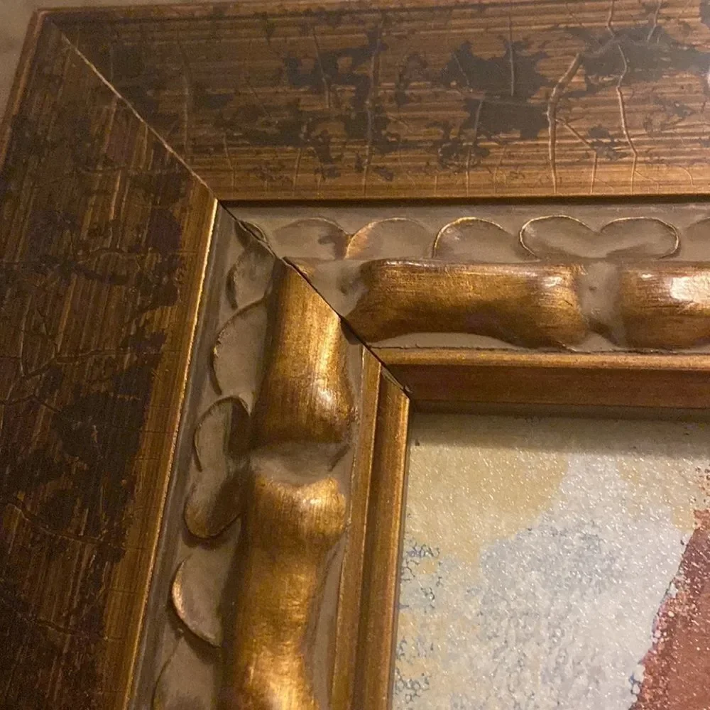 Antique Hand oil painting Frame Vintage
